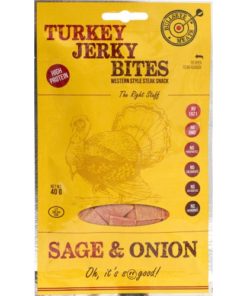 SNACK TIME Sušené krůtí maso TURKEY JERKY BITES 40g šalvěj a cibule