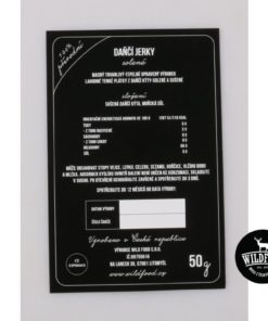 Wild Food Dančí jerky se solí etiketa